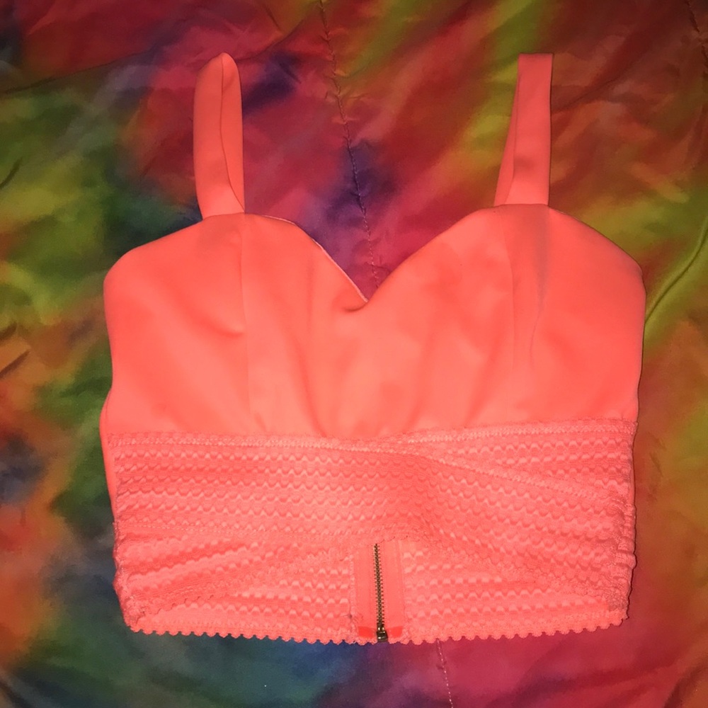 Neon orange crop top